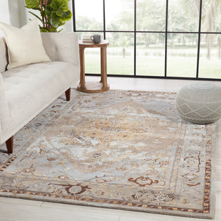 Jaipur Living Citrine Raisa CIT11 Gray/Gold Area Rug Lifestyle Image Feature