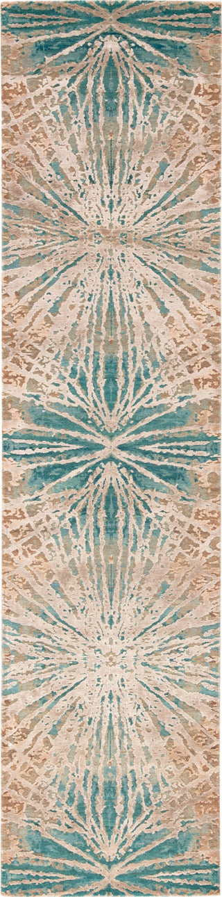 Jaipur Living Chaos Theory By Kavi Thea CKV22 Teal/Tan Area Rug Runner Image