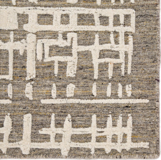 Jaipur Living Clamor Arlo CLA01 Gray/Cream Area Rug Corner Close Up Image