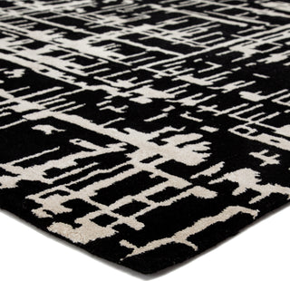 Jaipur Living Clayton Pals CLN16 Black/Cream Area Rug Corner Image