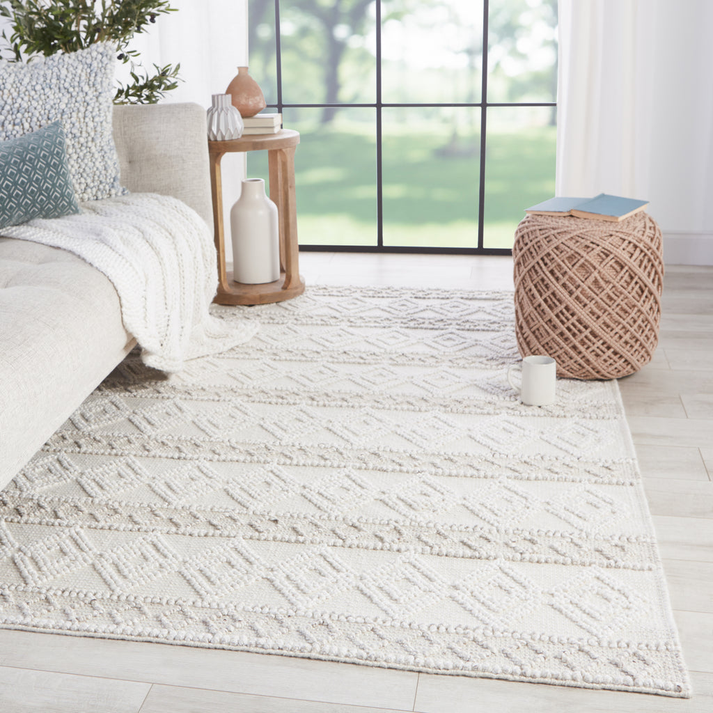 Jaipur Living Cosette Adelie COE01 White/Light Gray Area Rug Lifestyle Image Feature