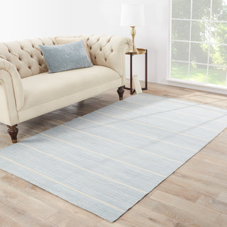 Jaipur Living Coastal Shores Cape Cod COH16 Blue/White Area Rug Lifestyle Image Feature