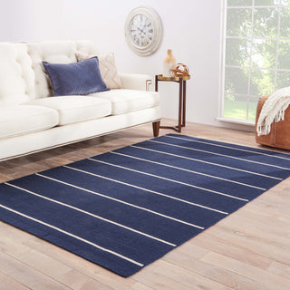 Jaipur Living Coastal Shores Cape Cod COH19 Blue/White Area Rug Lifestyle Image Feature