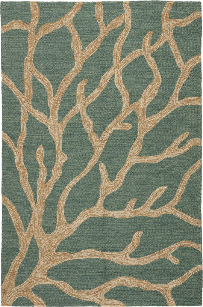 Jaipur Living Coastal Lagoon Coral COL13 Teal/Tan Area Rug