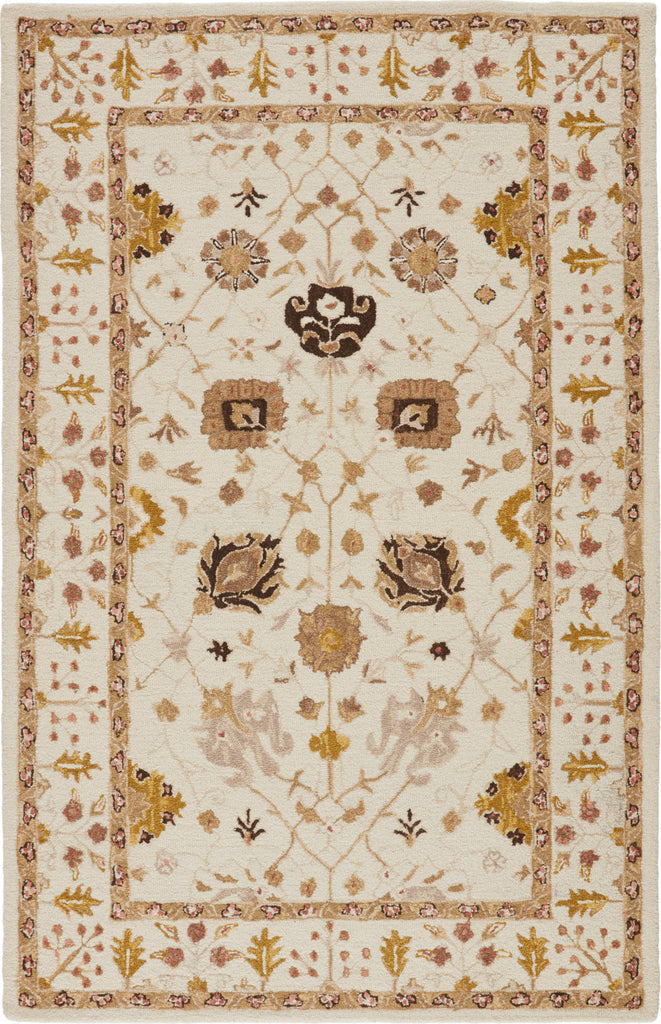 Jaipur Living Cardamom Ahava COM01 Ivory/Gold Area Rug - Top Down