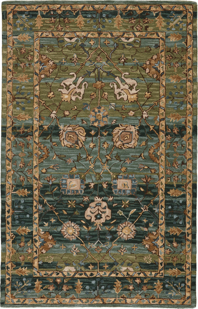 Jaipur Living Cardamom Ahava COM03 Green/Blue Area Rug - Top Down