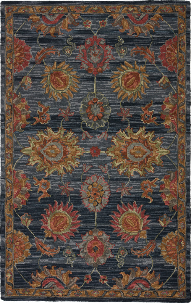 Jaipur Living Cardamom Nela COM10 Dark Blue/Red Area Rug - Top Down