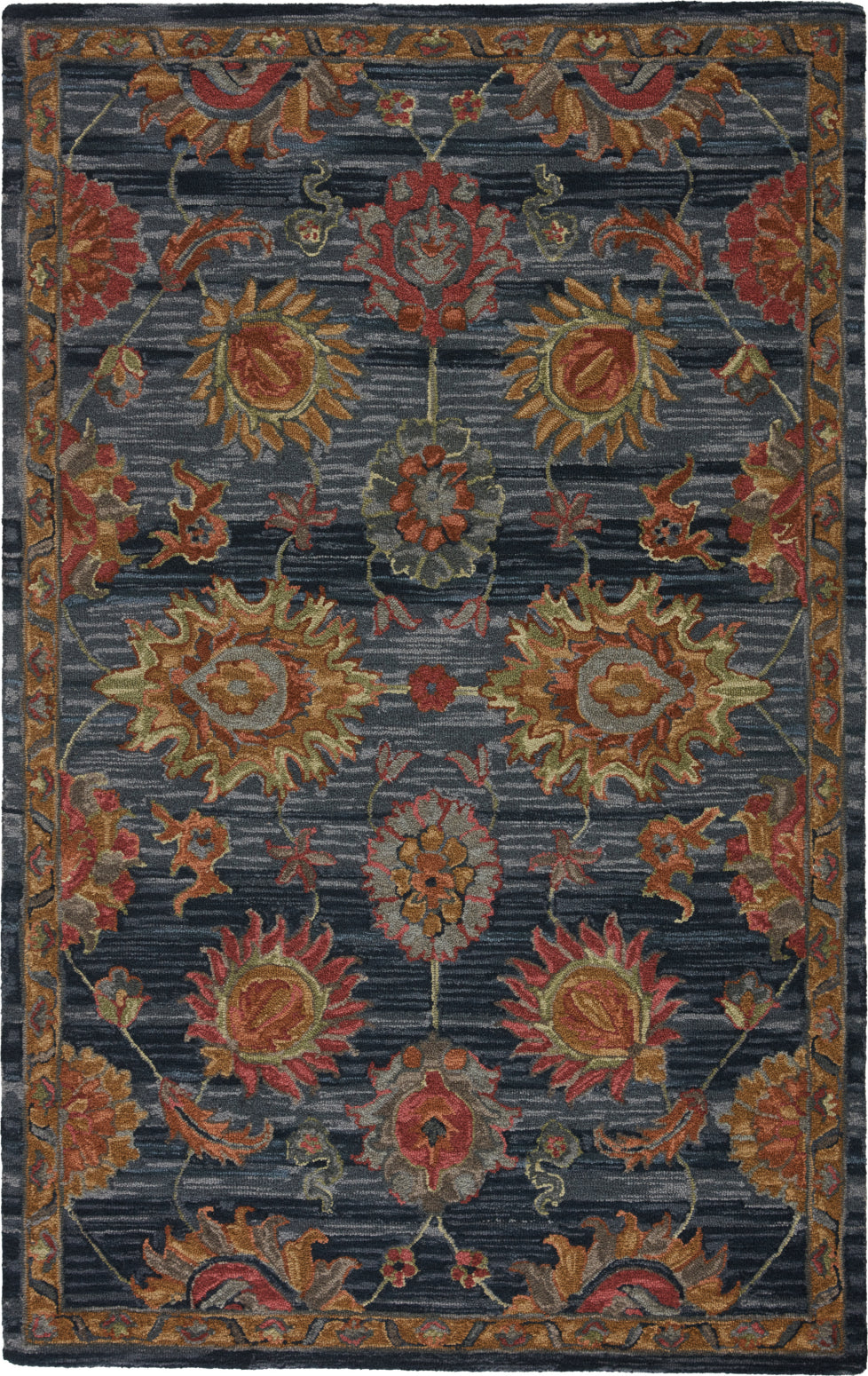 Jaipur Living Cardamom Nela COM10 Dark Blue/Red Area Rug - Top Down