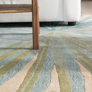 Jaipur Living Coastal Seaside Palmetto COS33 Blue/Green Area Rug