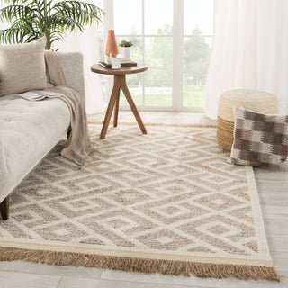 Jaipur Living Citadel Rigel CTD01 Cream/Taupe Area Rug Lifestyle Image Feature