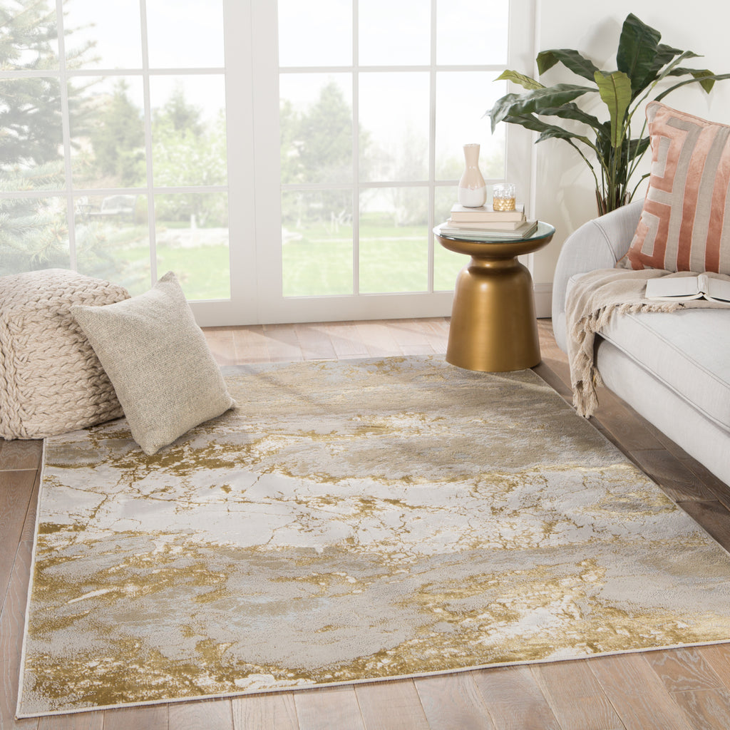 Jaipur Living Catalyst Cisco CTY02 Gray/Gold Area Rug Lifestyle Image Feature