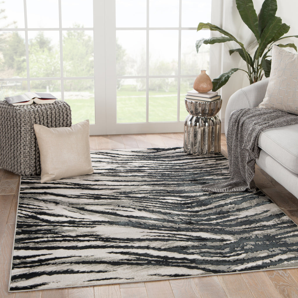 Jaipur Living Catalyst Saber CTY05 Black/Gray Area Rug Lifestyle Image Feature