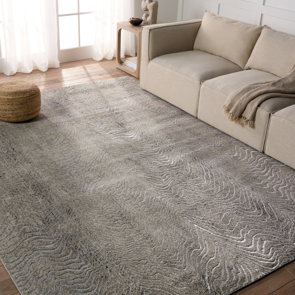 Jaipur Living Catalyst Dune CTY17 Gray/Taupe Area Rug Lifestyle Image Feature