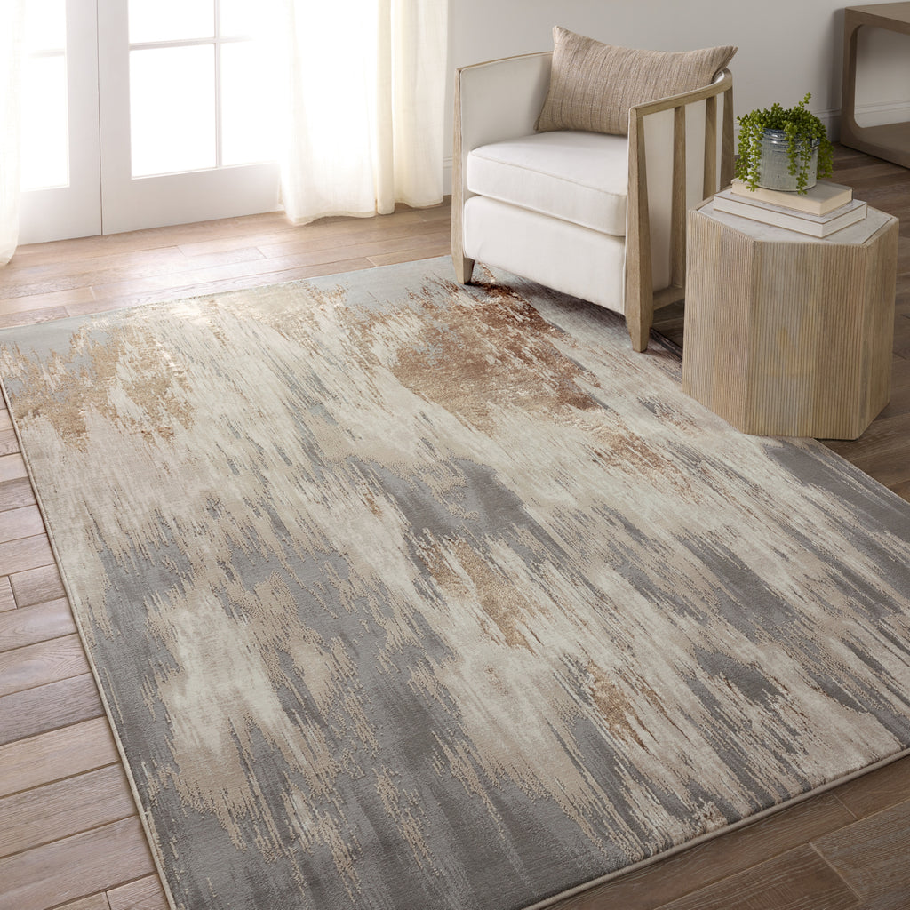 Jaipur Living Catalyst Ulysses CTY23 Taupe/Gray Area Rug Lifestyle Image Feature