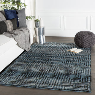 Jaipur Living Dalton Utter DAT07 Blue/Black Area Rug Lifestyle Image Feature