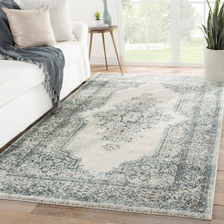 Jaipur Living Dalton Eisley DAT08 Blue/Ivory Area Rug Lifestyle Image Feature