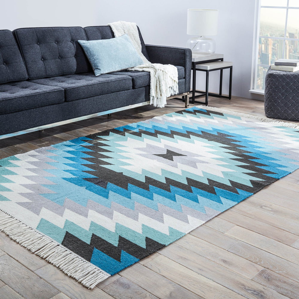 Jaipur Living Desert Mojave DES01 Aqua/Gray Area Rug Lifestyle Image Feature