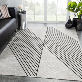 Jaipur Living Decora by Cyrene DNC13 Light Gray/Black Area Rug Nikki Chu Lifestyle Image Feature