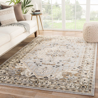 Jaipur Living Elysian Amerita ELY06 Ivory/Light Gray Area Rug Lifestyle Image Feature