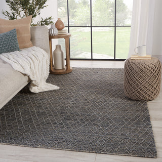 Jaipur Living Emblem Morse EMB03 Gray/Dark Blue Area Rug Lifestyle Image Feature