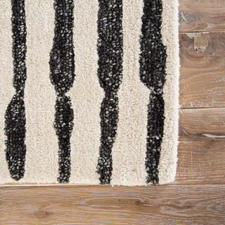 Jaipur Living Etho Saville ENK13 White/Black Area Rug by Nikki Chu Corner Close Up Image