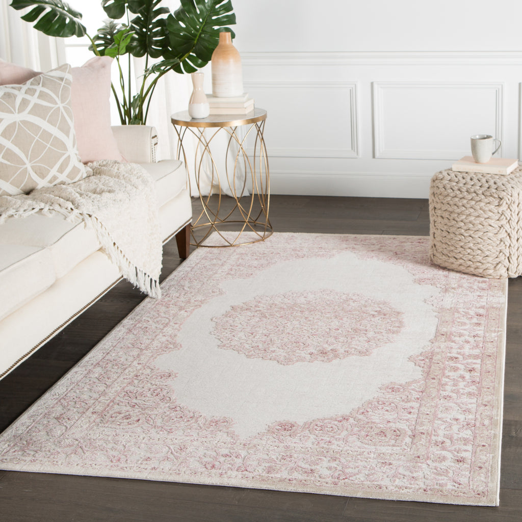 Jaipur Living Fables Malo FB123 Pink/White Area Rug Lifestyle Image Feature
