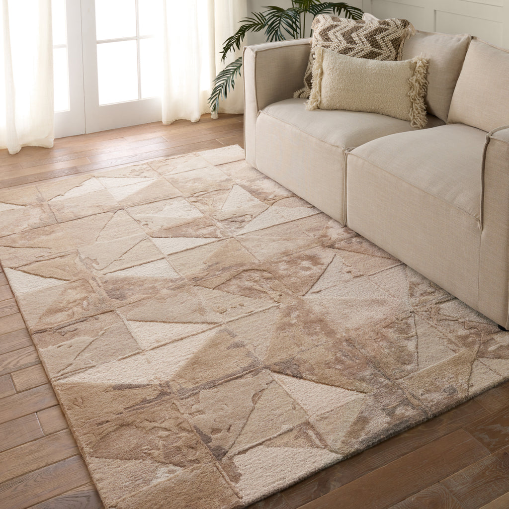 Jaipur Living Fragment Agate FRG06 Taupe/Cream Area Rug Lifestyle Image Feature