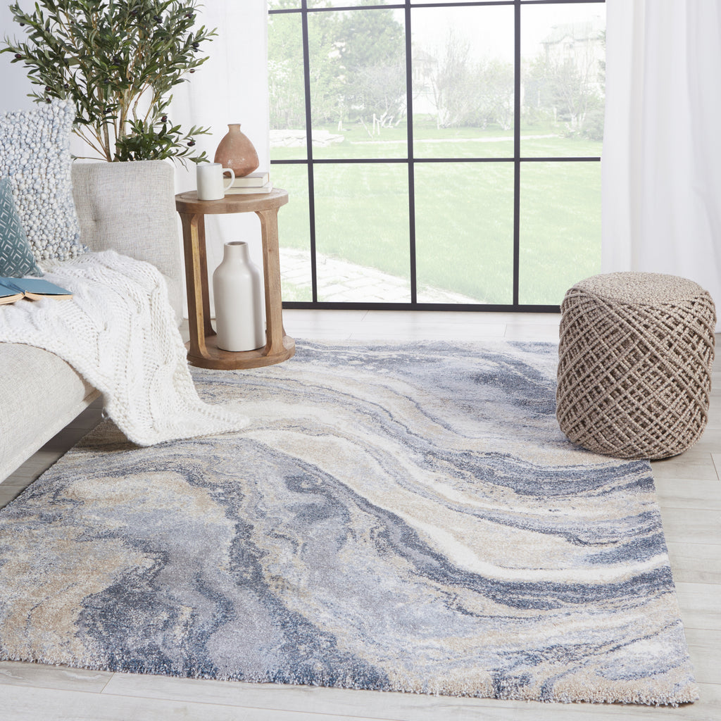 Jaipur Living Ferris Orion FRR07 Blue/Light Gray Area Rug by Vibe Lifestyle Image Feature