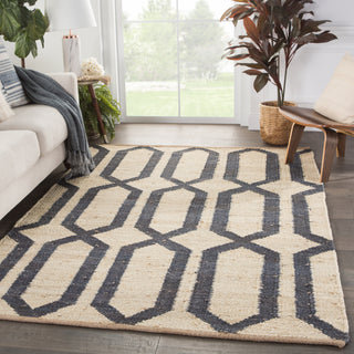 Jaipur Living Feza Luxor FZ11 Cream/Blue Area Rug Lifestyle Image Feature