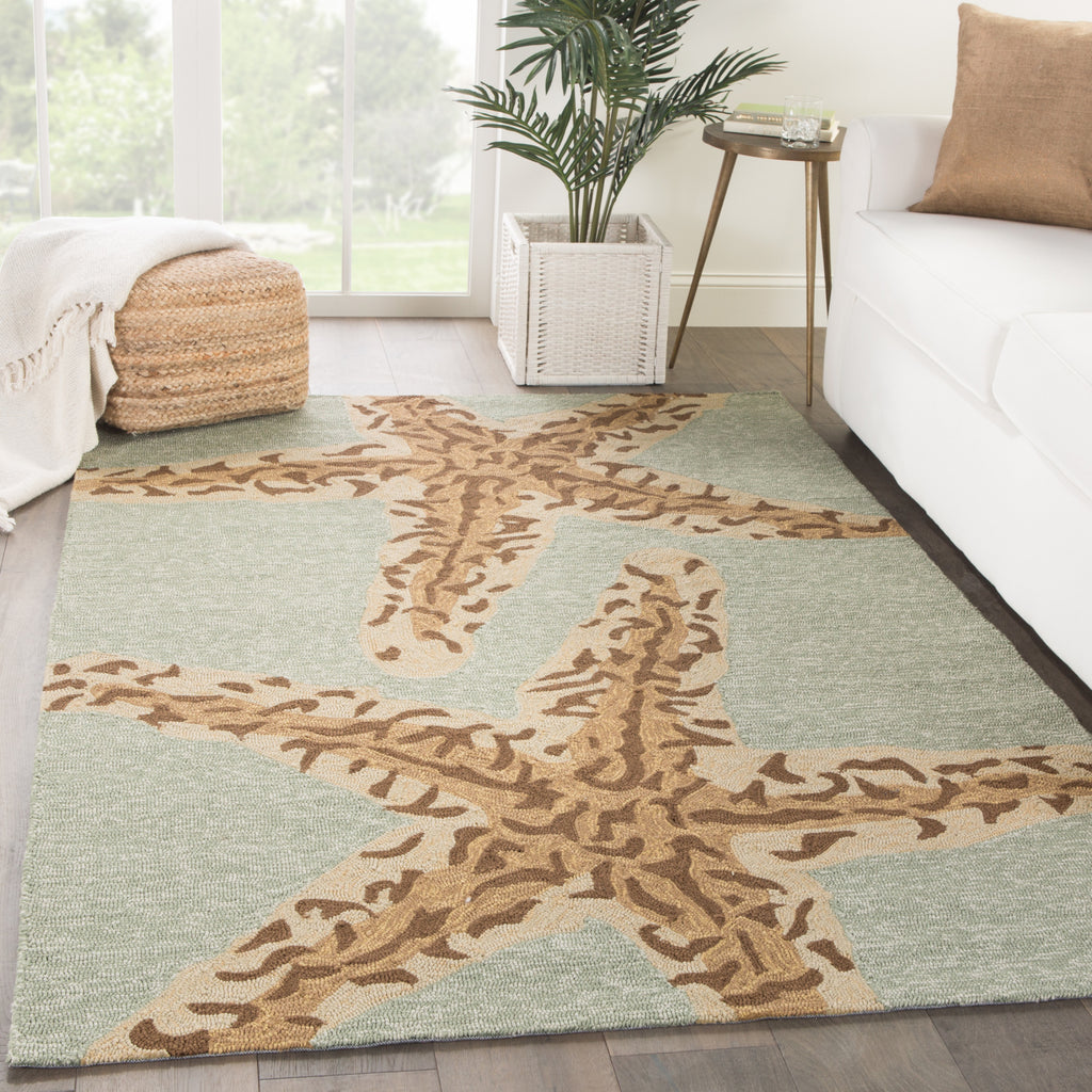 Jaipur Living Grant I-O Sea Star GD19 Blue/Brown Area Rug by Design Collaborative Lifestyle Image Feature