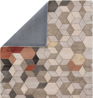 Jaipur Living Genesis Combs GES03 Light Gray/Orange Area Rug Folded Backing Image