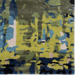 Jaipur Living Genesis Matcha GES10 Blue/Green Area Rug Corner Close Up Image