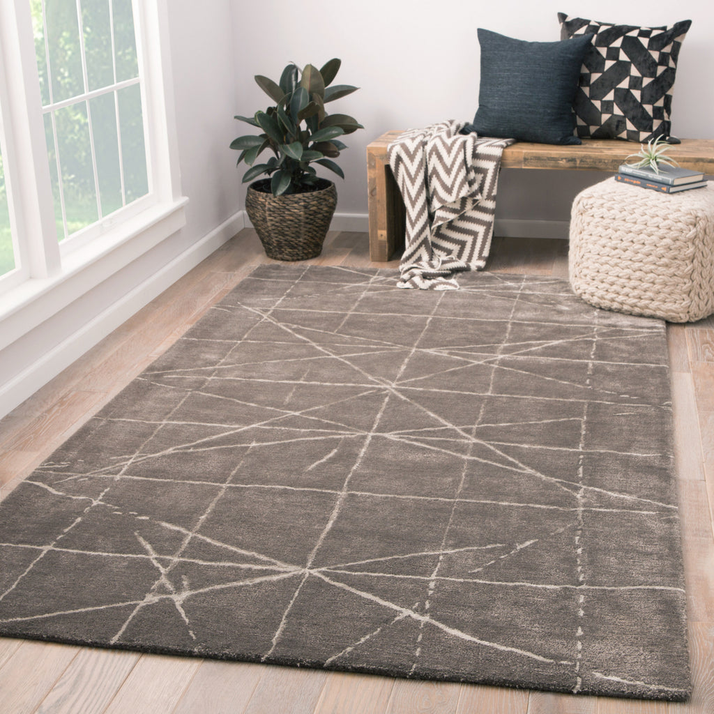 Jaipur Living Genesis Duval GES13 Dark Gray/Silver Area Rug Lifestyle Image Feature