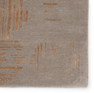 Jaipur Living Genesis Banister GES15 Gray/Gold Area Rug Corner Close Up Image