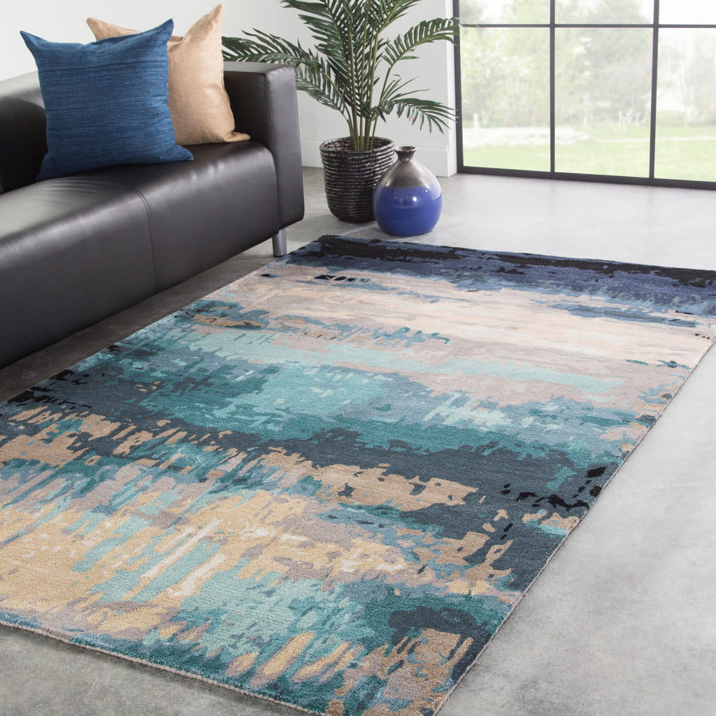 Jaipur Living Genesis Benna GES27 Blue/Gray Area Rug Lifestyle Image Feature