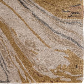 Jaipur Living Genesis Atha GES36 Gold/Beige Area Rug Corner Close Up Image