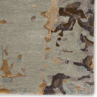 Jaipur Living Genesis Matcha GES44 Gray/Gold Area Rug Corner Close Up Image