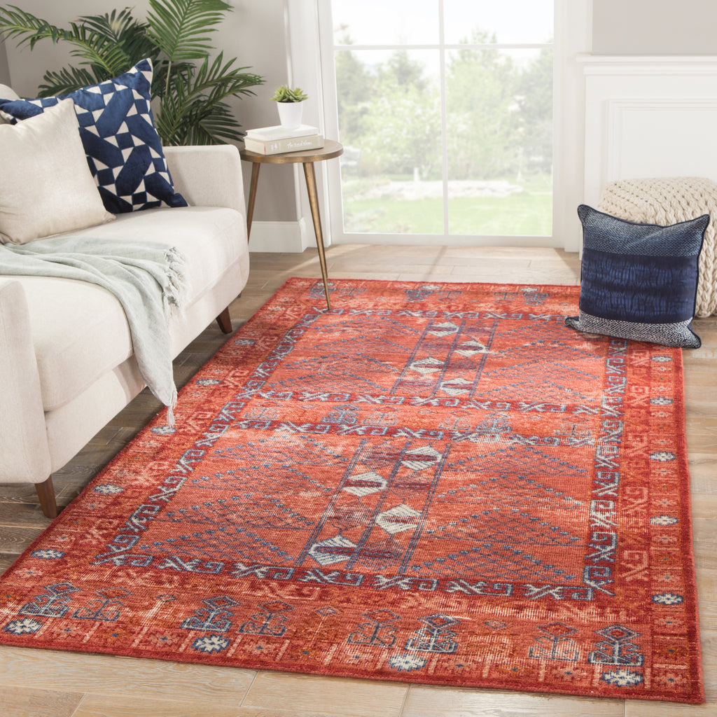Jaipur Living Gallant Montreal GLT02 Red/Blue Area Rug Lifestyle Image Feature