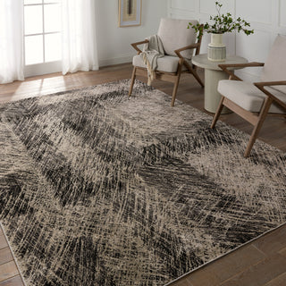 Jaipur Living Graphite Dairon GRA04 Black/Taupe Area Rug Lifestyle Image Feature