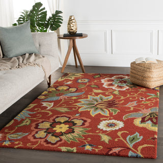 Jaipur Living Hacienda Zamora HAC11 Red/Multicolor Area Rug Lifestyle Image Feature