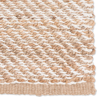 Jaipur Living Himalaya Diagonal Weave HM07 Beige/White Area Rug Close Up Corner Image