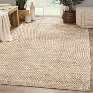 Jaipur Living Himalaya Diagonal Weave HM07 Beige/White Area Rug Lifestyle Image Feature