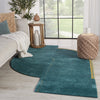 Jaipur Living Iconic Zephyr ICO03 Teal/Gold Area Rug Lifestyle Image Feature