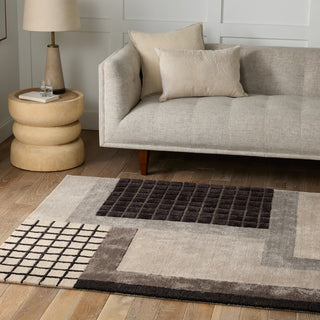 Jaipur Living Iconic Aramina ICO11 Gray/Black Area Rug Lifestyle Image Feature