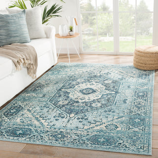 Jaipur Living Indie Elowen IDE03 Blue/Cream Area Rug Lifestyle Image Feature