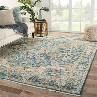 Jaipur Living Inspirit Elyas ISP02 Blue/Ivory Area Rug Lifestyle Image Feature