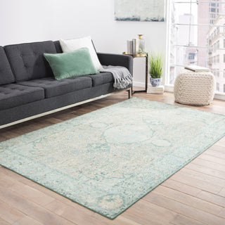 Jaipur Living Kai Alessia KAI02 Aqua/Beige Area Rug Lifestyle Image Feature