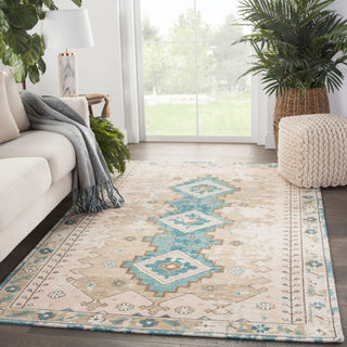 Jaipur Living Kai Pathos KAI09 Pink/Blue Area Rug Lifestyle Image Feature