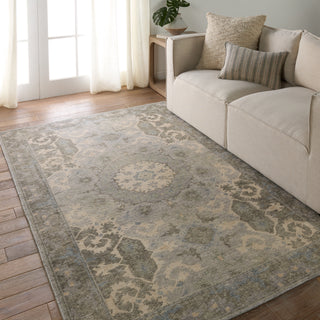 Jaipur Living Kai Modify KAI12 Sage/Light Blue Area Rug Lifestyle Image Feature