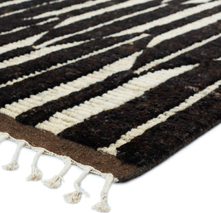 Jaipur Living Keoka Quest KEO02 Dark Brown/Ivory Area Rug Corner Image